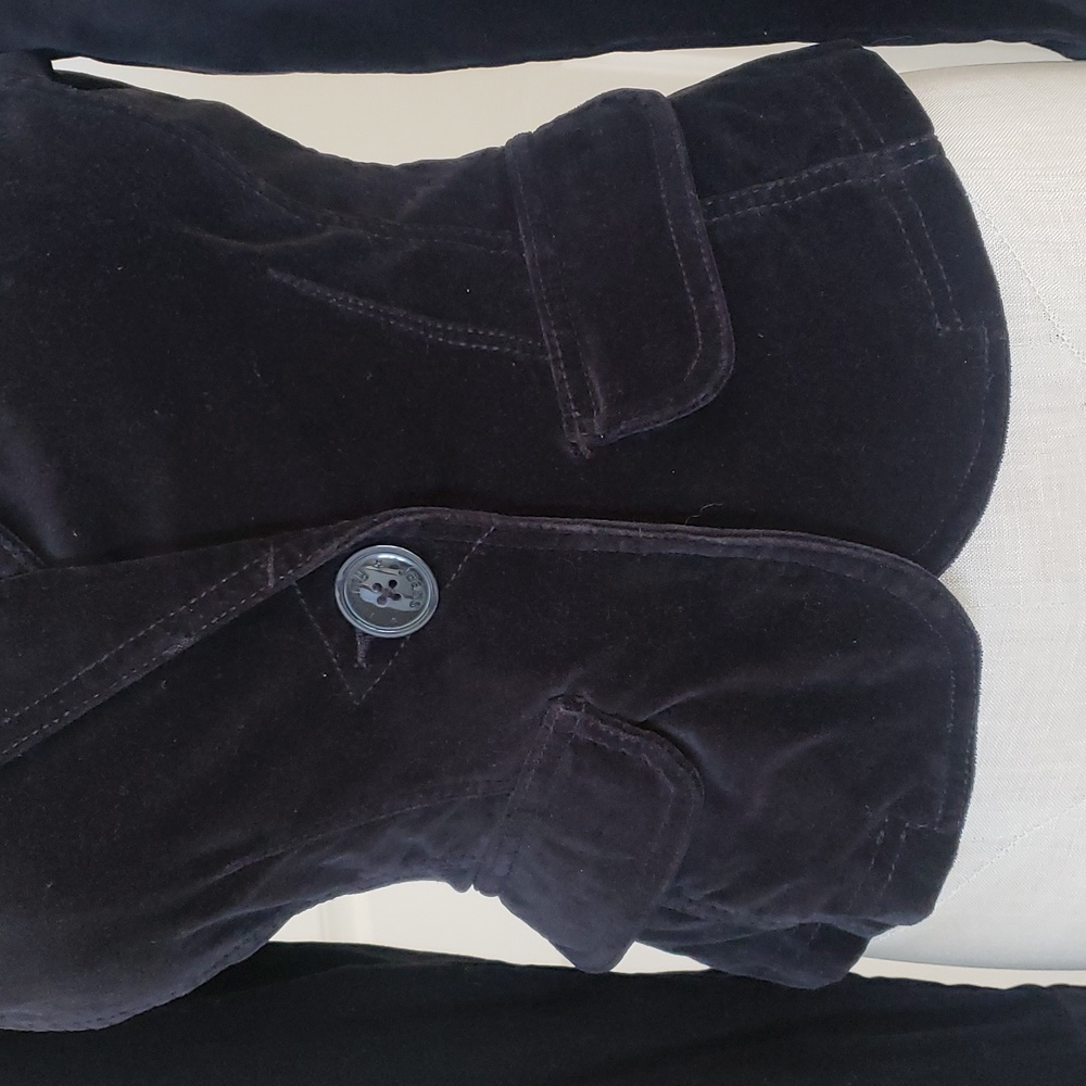 TOMMY JEANS Vintage 90s Black Velvet Hourglass Blazer Jacket • Size Small - Picture 8 of 17